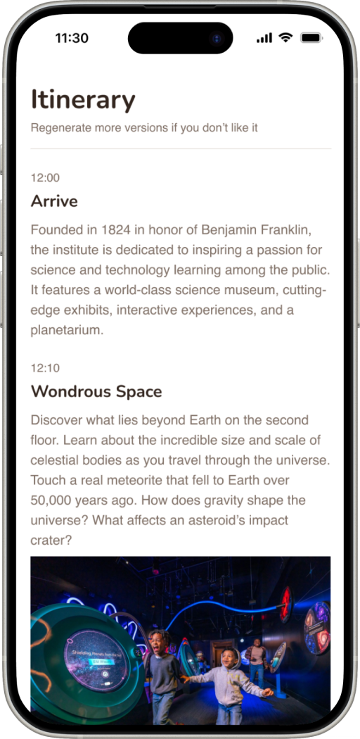 After logging in, the users need to input basic information for AI to generate the itinerary 